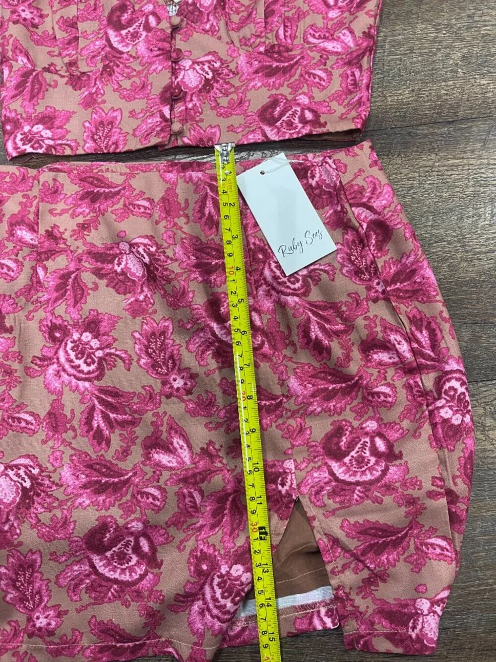 Pink Floral Coquette Matching Set Bustier Crop Top Mini Skirt NWT Size 8